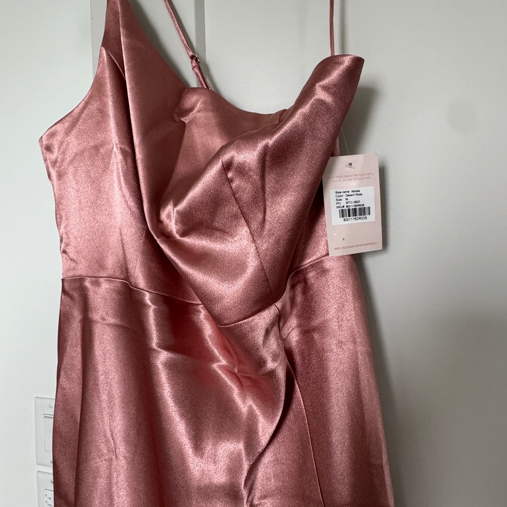 BRAND NEW - Birdy Grey Satin Bridesmaid Dress (Kensie - Desert Rose)